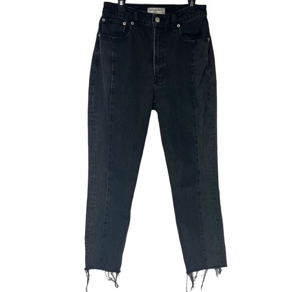 Abercrombie & Fitch Denim - Abercromie & Fitch Jeans The Mom High Rise Curve Love Black Denim 2R 26 Stretch